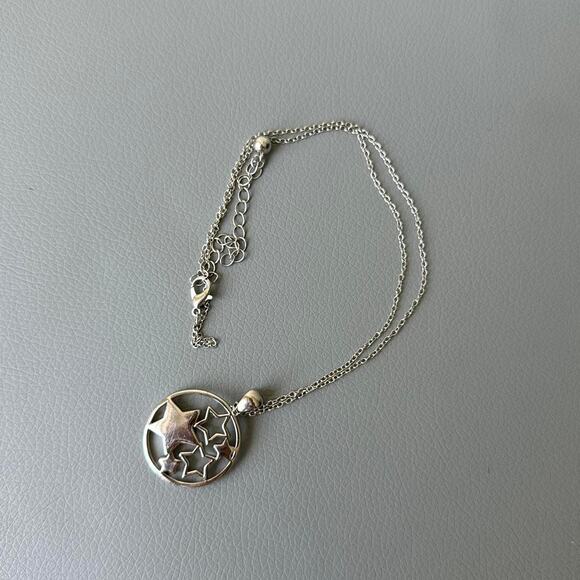 Vintage 00s Y2K Silver Chunky Star Charm Pendant Neclace - Picture 3 of 6